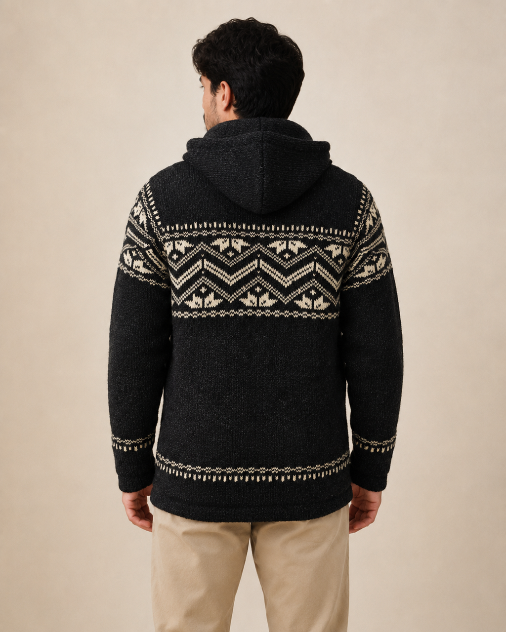 Handmade Himalayan Wool Jacket - Charcoal Black